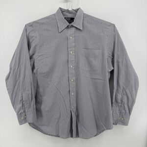 Polo Ralph Lauren Button Down Mens 16.5 Blue Check Cotton Andrew Shirt